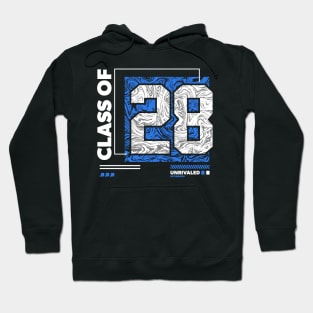 Class of 2028 Urban Streetwear // Graduation Class of '28 Blue Hoodie